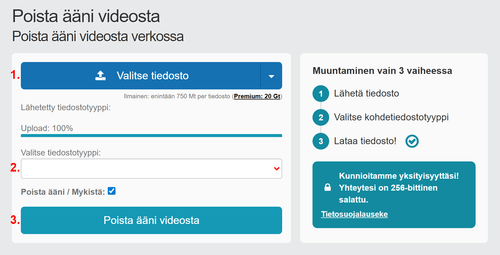 Kuinka voin poistaa äänen videosta?
